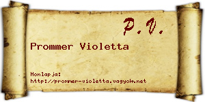 Prommer Violetta névjegykártya